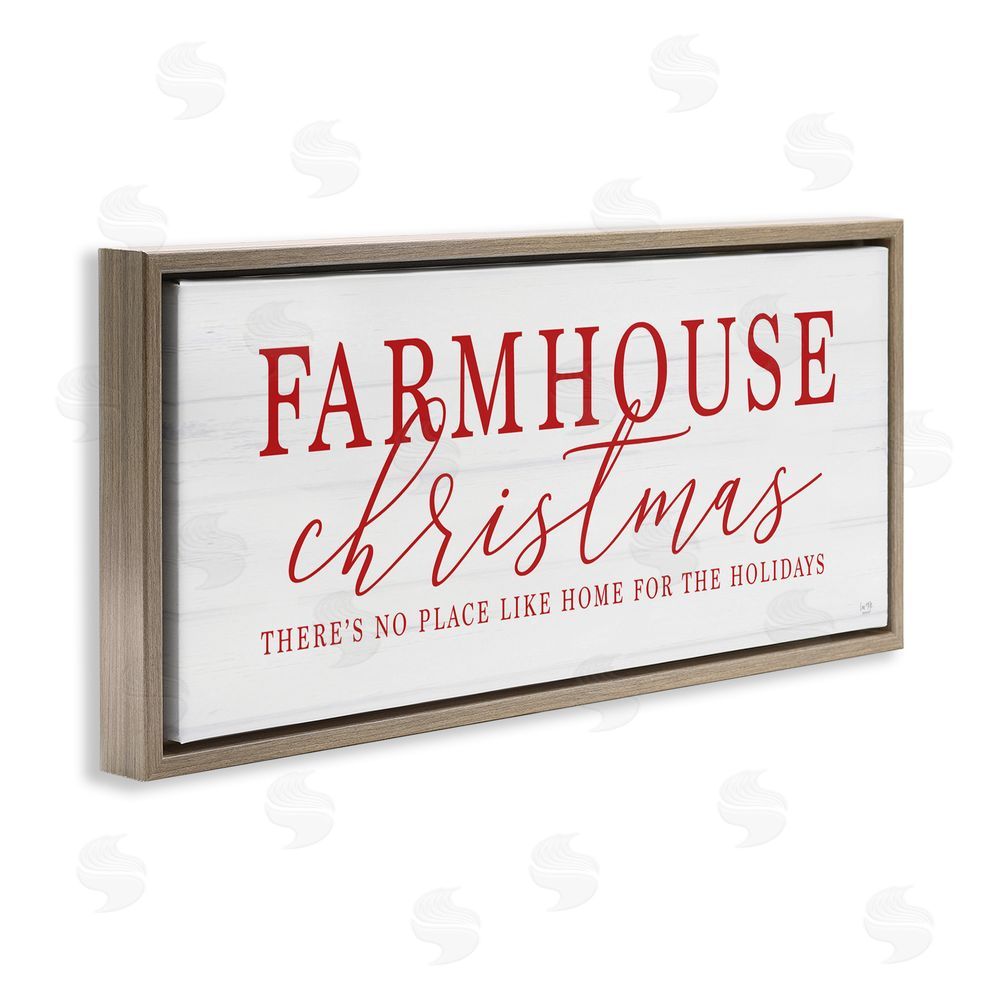 Lux + Me Designs Farmhouse Christmas No Place Like Home Brown Floating Frame Canvas Art Print