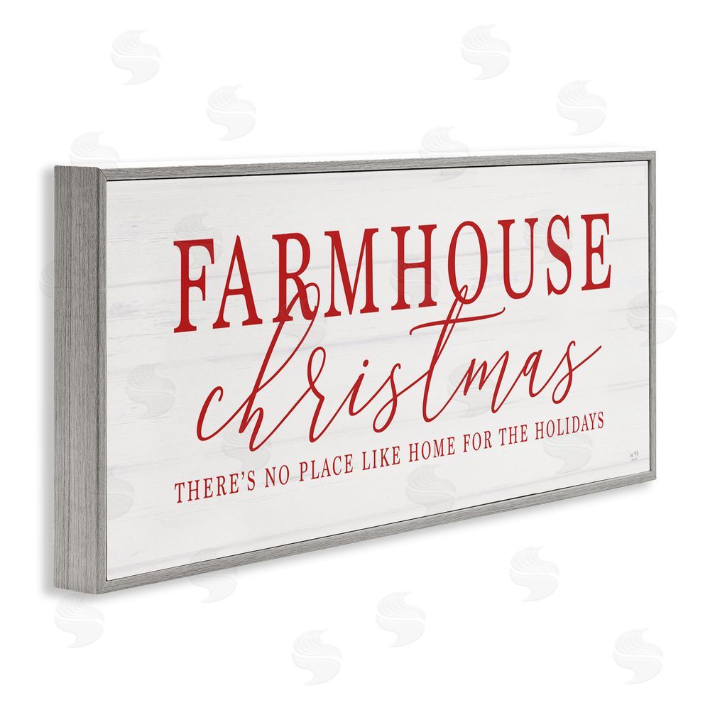 Lux + Me Designs Farmhouse Christmas No Place Like Home Gray Framed Giclee Art Print