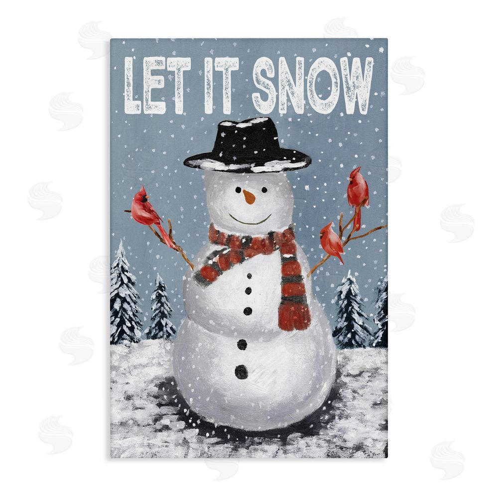 Dogwood Portfolio Let It Snow Joyful Snowman Canvas Wall Art Print