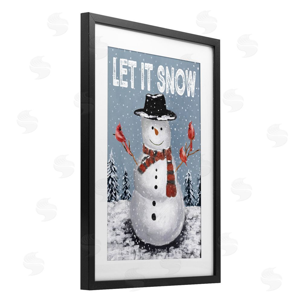 Dogwood Portfolio Let It Snow Joyful Snowman Black Framed Print Under Glass Art