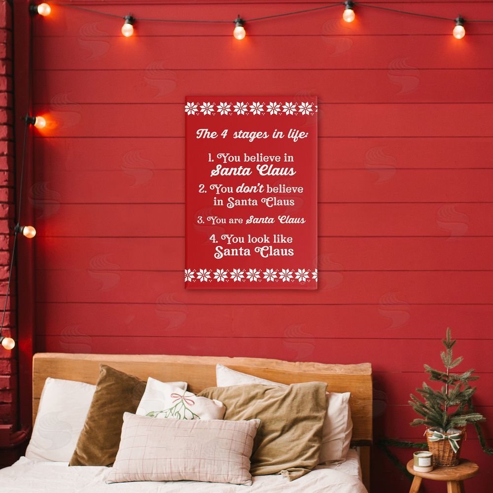 Lux + Me Designs Santa Claus Four Stages in Life Printed Wall Art in Room