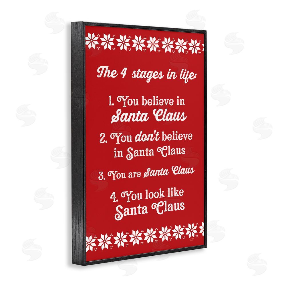 Lux + Me Designs Santa Claus Four Stages in Life Black Framed Giclee Art Print