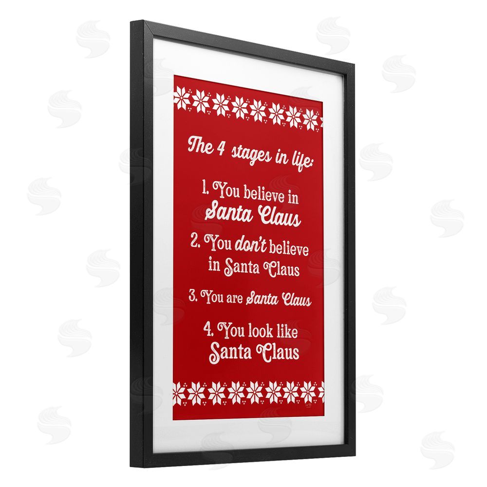 Lux + Me Designs Santa Claus Four Stages in Life Black Framed Print Under Glass Art