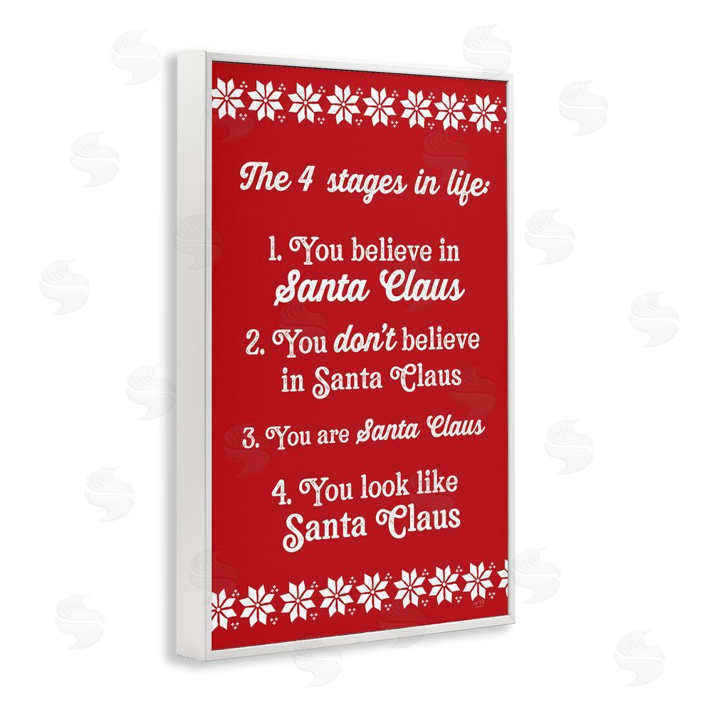 Lux + Me Designs Santa Claus Four Stages in Life White Frame Giclee Art Print