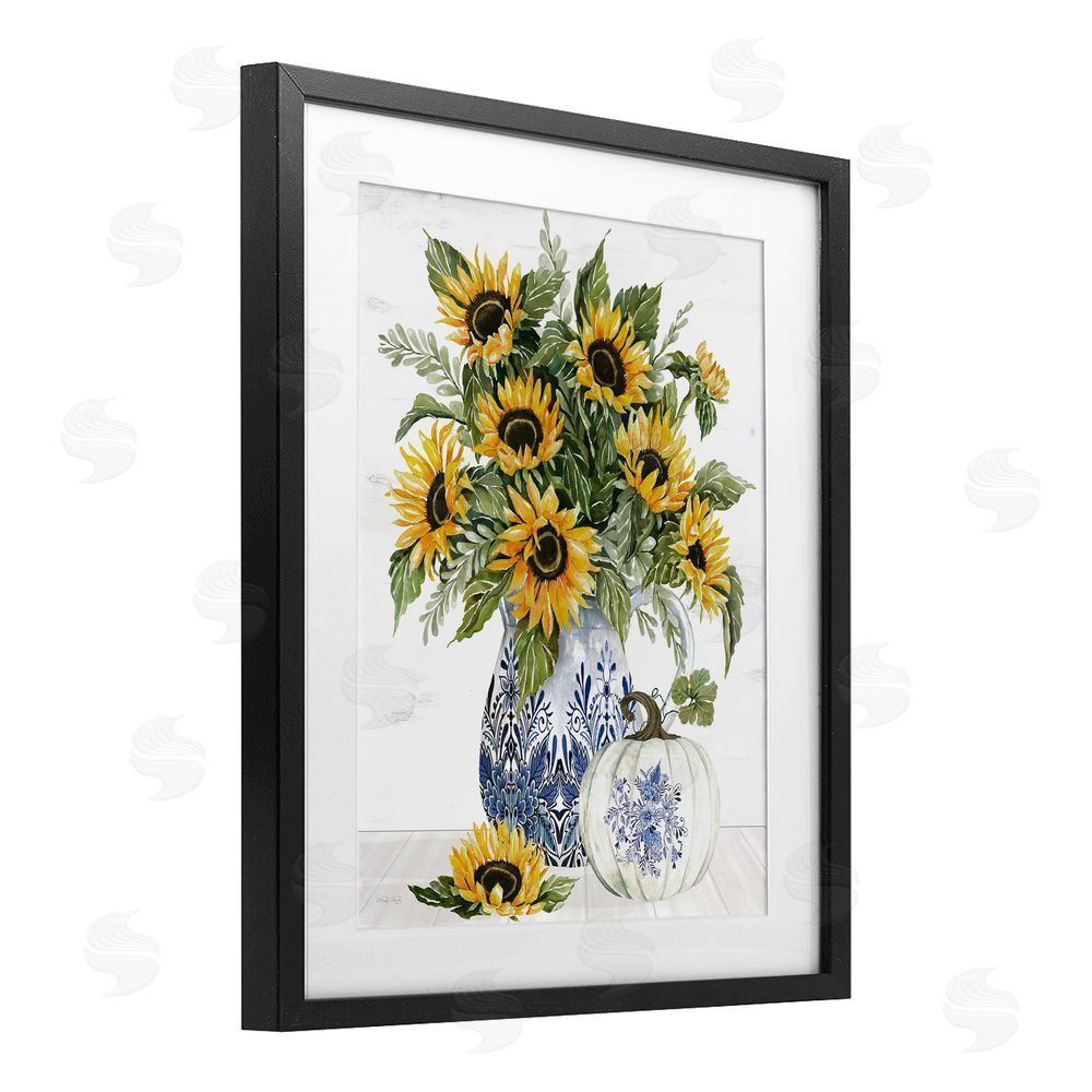 Cindy Jacobs Imperial Autumn Sunflowers Black Framed Print Under Glass Wall Art