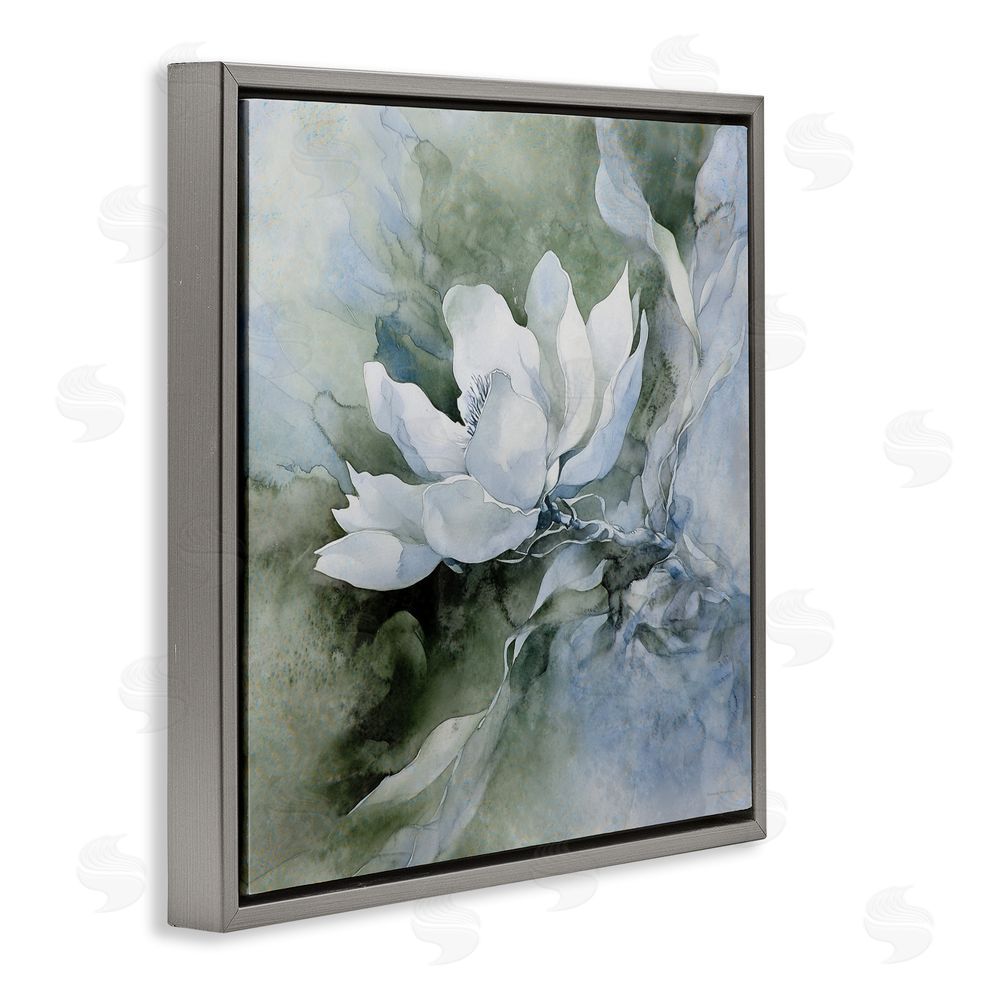 Svetlana Aleynikova Fluid Whimsical Flower Gray Floating Frame Canvas Wall Art Print