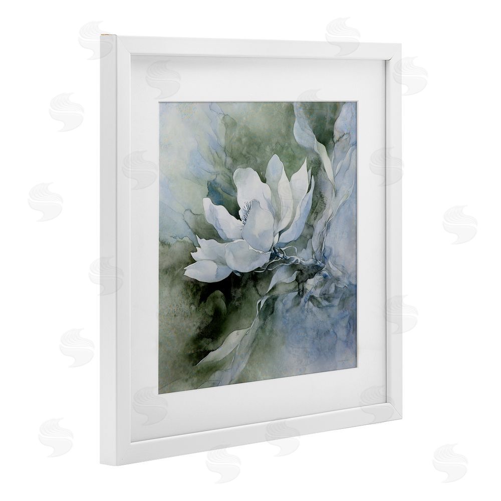 Svetlana Aleynikova Fluid Whimsical Flower White Framed Print Under Glass Wall Art