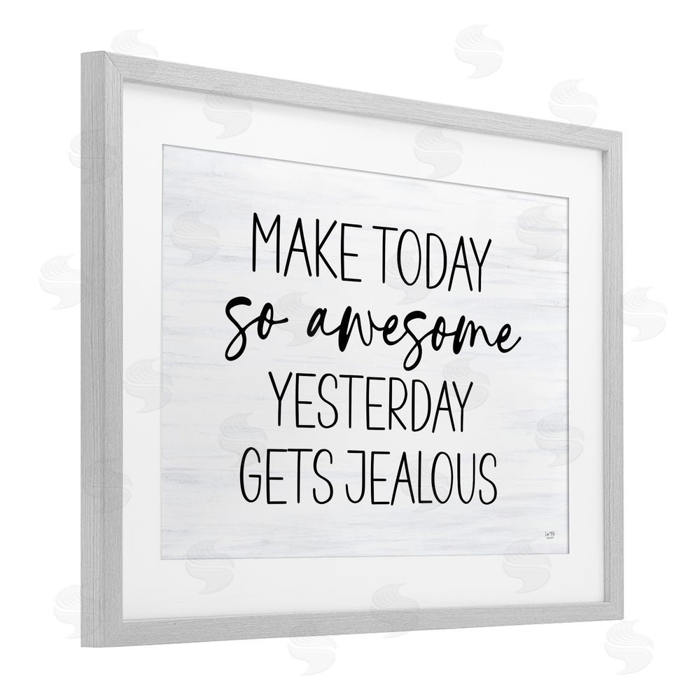 Lux + Me Designs Today So Awesome Yesterday Jealous Gray Framed Print Under Glass Wall Art