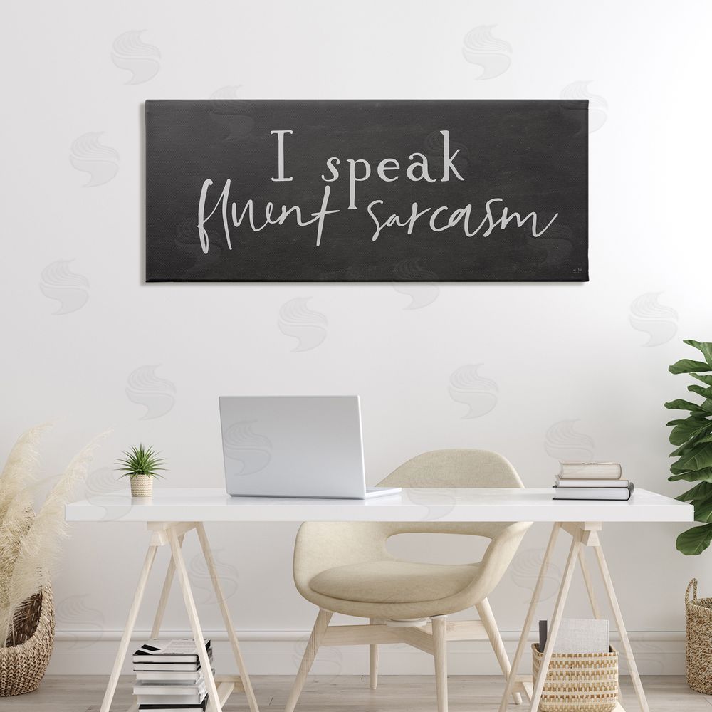 Lux + Me Designs Fluent Sarcasm Sassy Quote Canvas Wall Art Print in Room