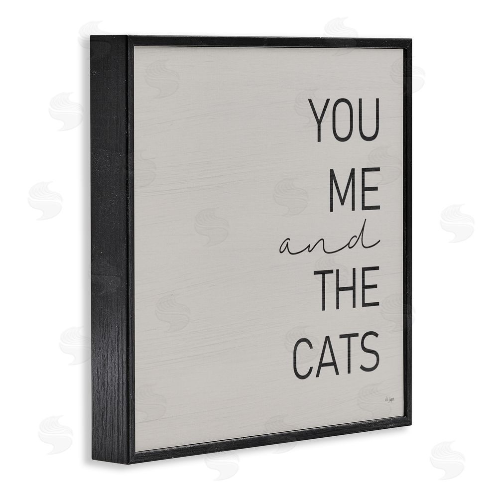 Jaxn Blvd. Minimal You Me & Cats Black Framed Giclee Wall Art Print