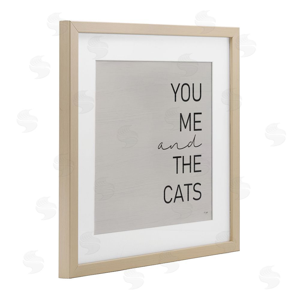 Jaxn Blvd. Minimal You Me & Cats Birch Framed Print Under Glass Wall Art