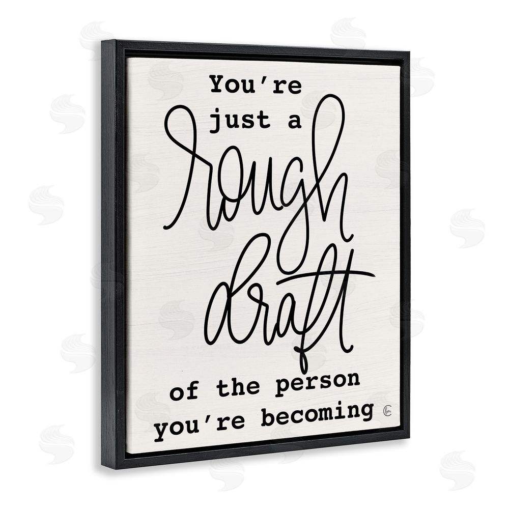 Fearfully Made Creations Rough Draft Of Person Black Floating Frame Canvas Wall Art Print