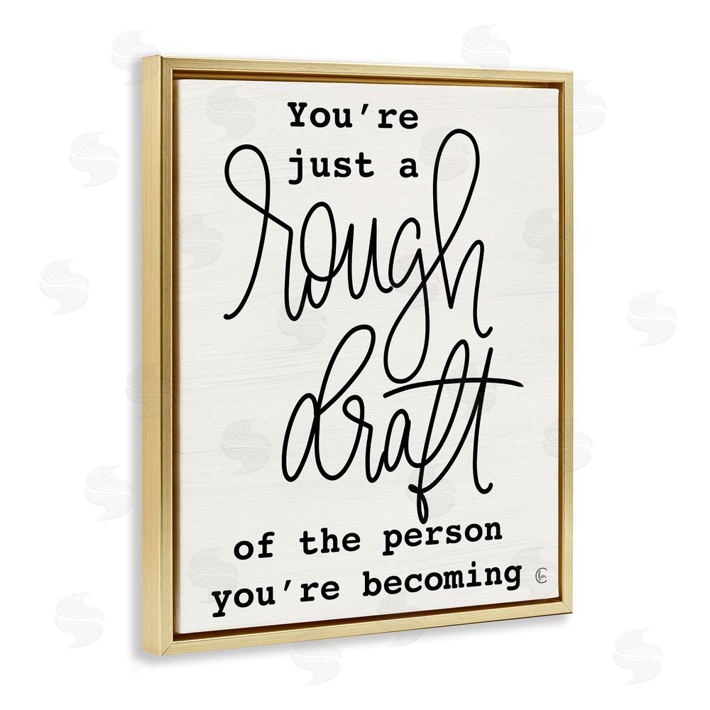 Fearfully Made Creations Rough Draft Of Person Gold Floating Frame Canvas Wall Art Print