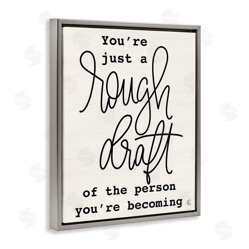Fearfully Made Creations Rough Draft Of Person Gray Floating Frame Canvas Wall Art Print