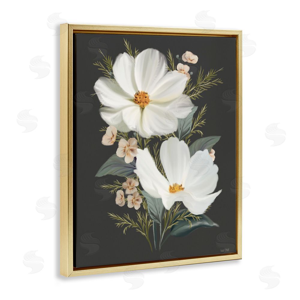 House Fenway Old Lace Cosmos Gold Floating Frame Canvas Wall Art Print