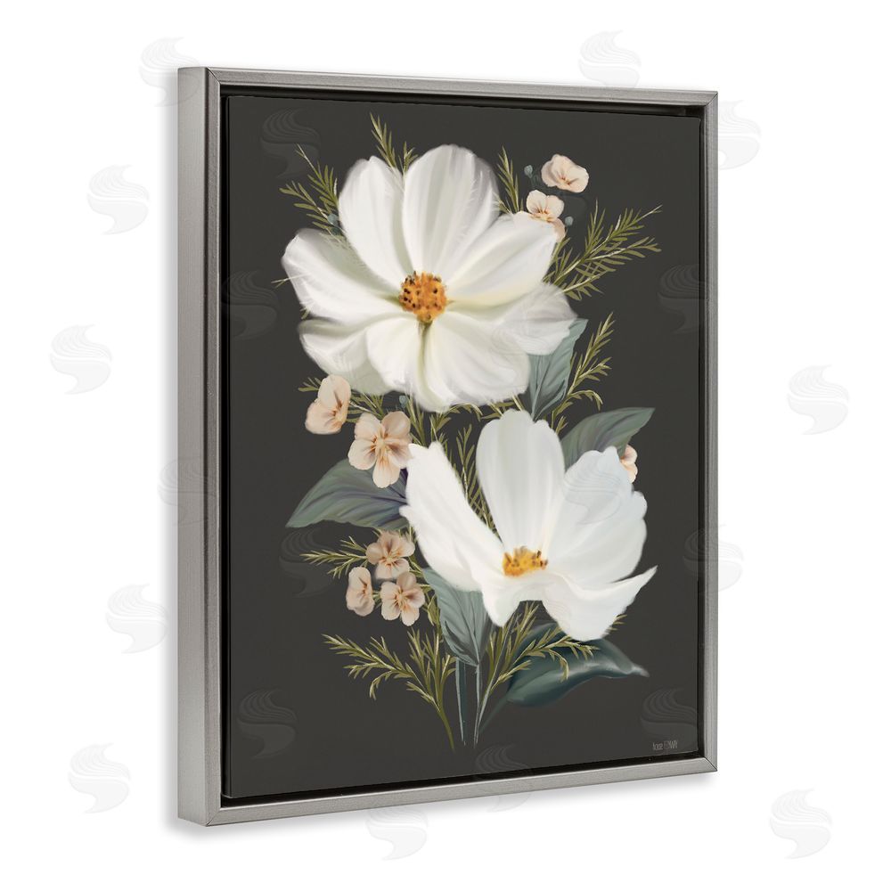 House Fenway Old Lace Cosmos Gray Floating Frame Canvas Wall Art Print