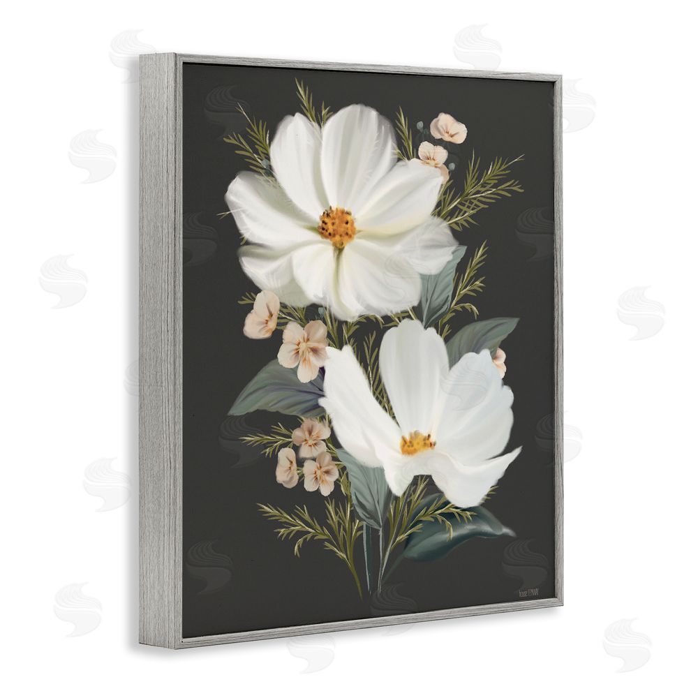 House Fenway Old Lace Cosmos Gray Framed Giclee Wall Art Print