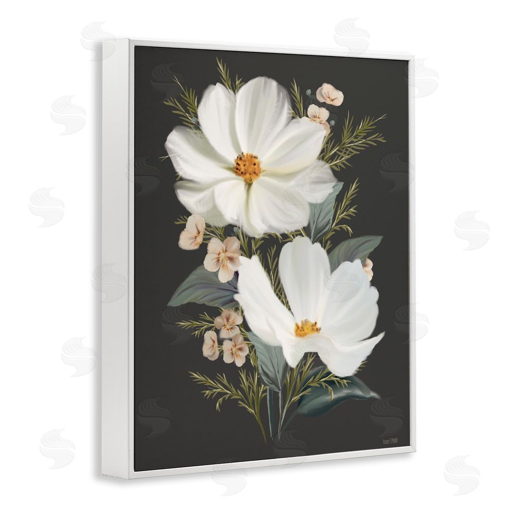 House Fenway Old Lace Cosmos White Framed Giclee Wall Art Print