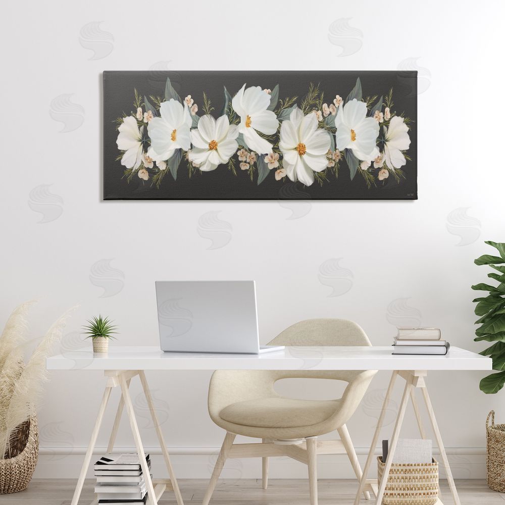 House Fenway Line Of Lace Cosmos Canvas Wall Art Print in Room