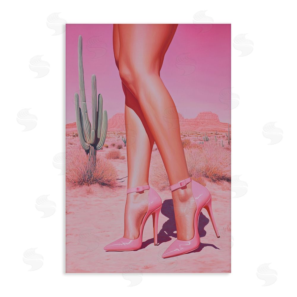 Heidi Kuntz Desert Heels Cowgirl Stretched Canvas Wall Art Print