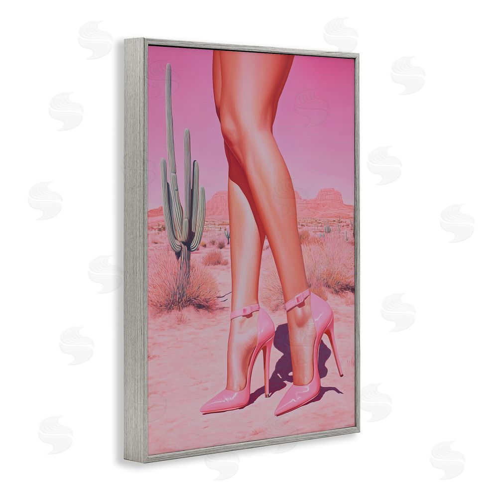 Heidi Kuntz Desert Heels Cowgirl Gray Framed Giclee Wall Art Print