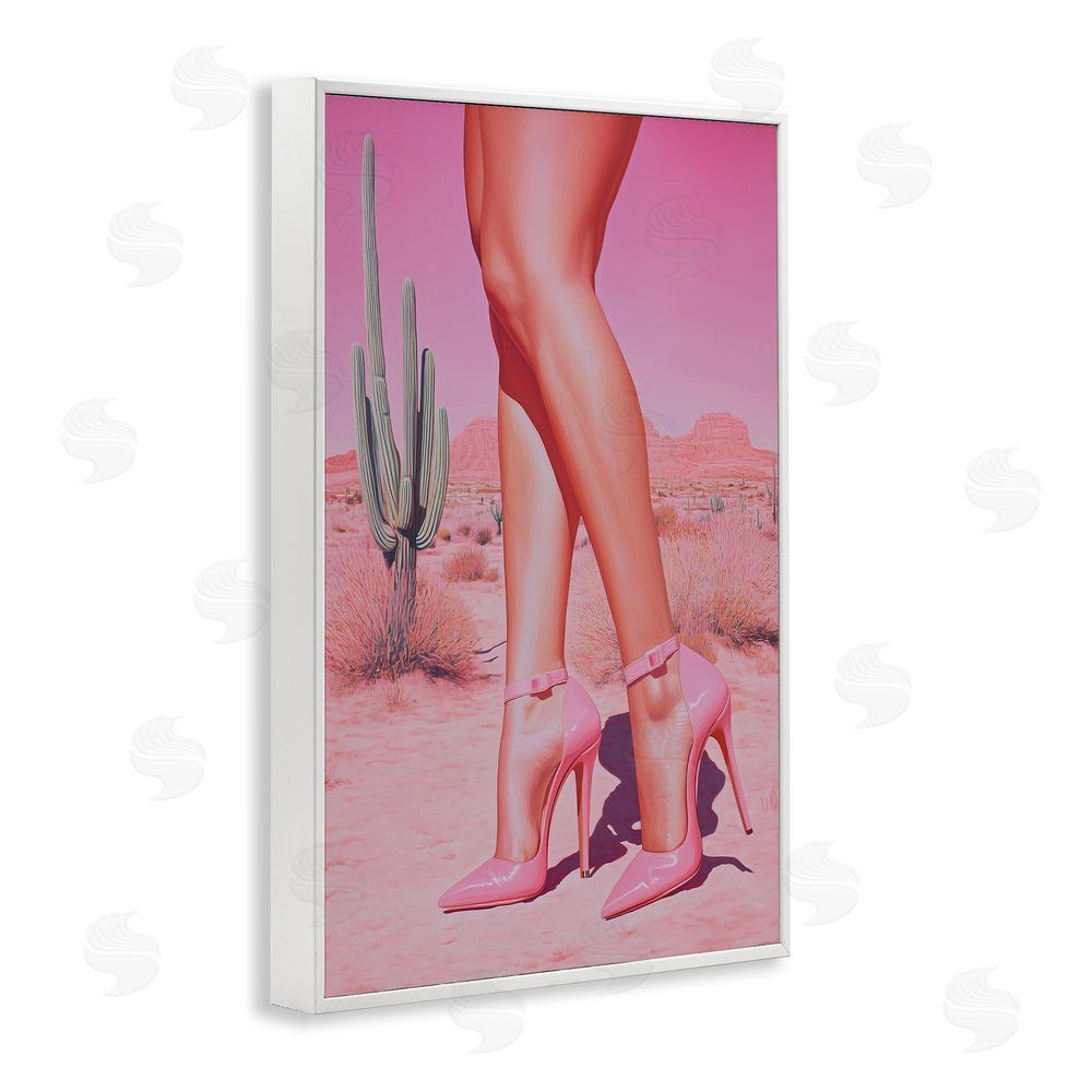 Heidi Kuntz Desert Heels Cowgirl White Framed Giclee Wall Art Print