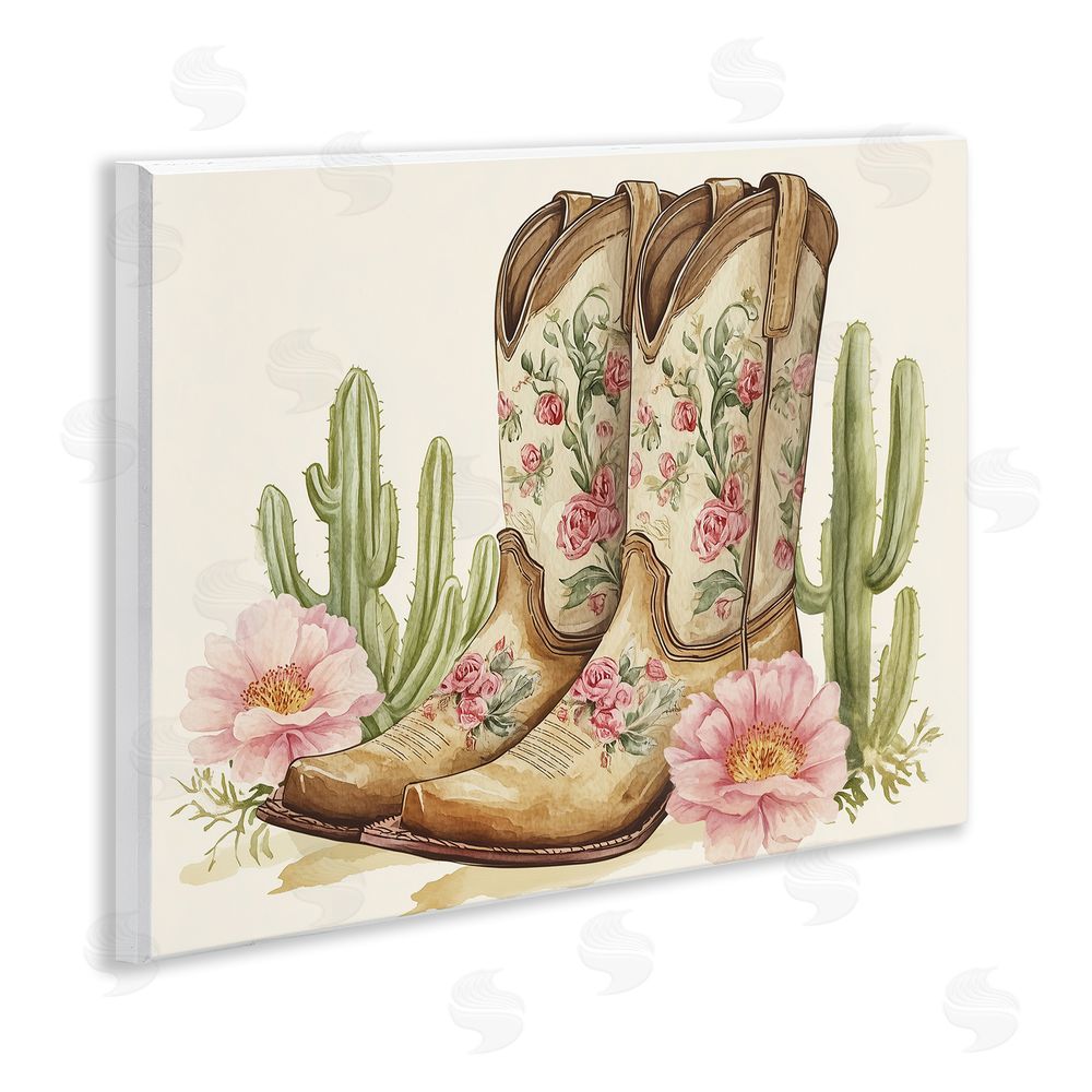 Heidi Kuntz Floral Boots & Cactuses Wall Plaque Art Print