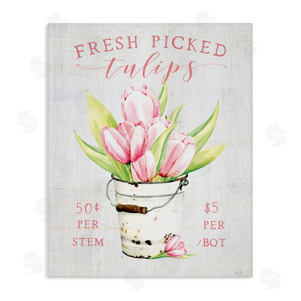 Lux + Me Designs Antique Fresh Picked Tulips Stretched Canvas Wall Art
