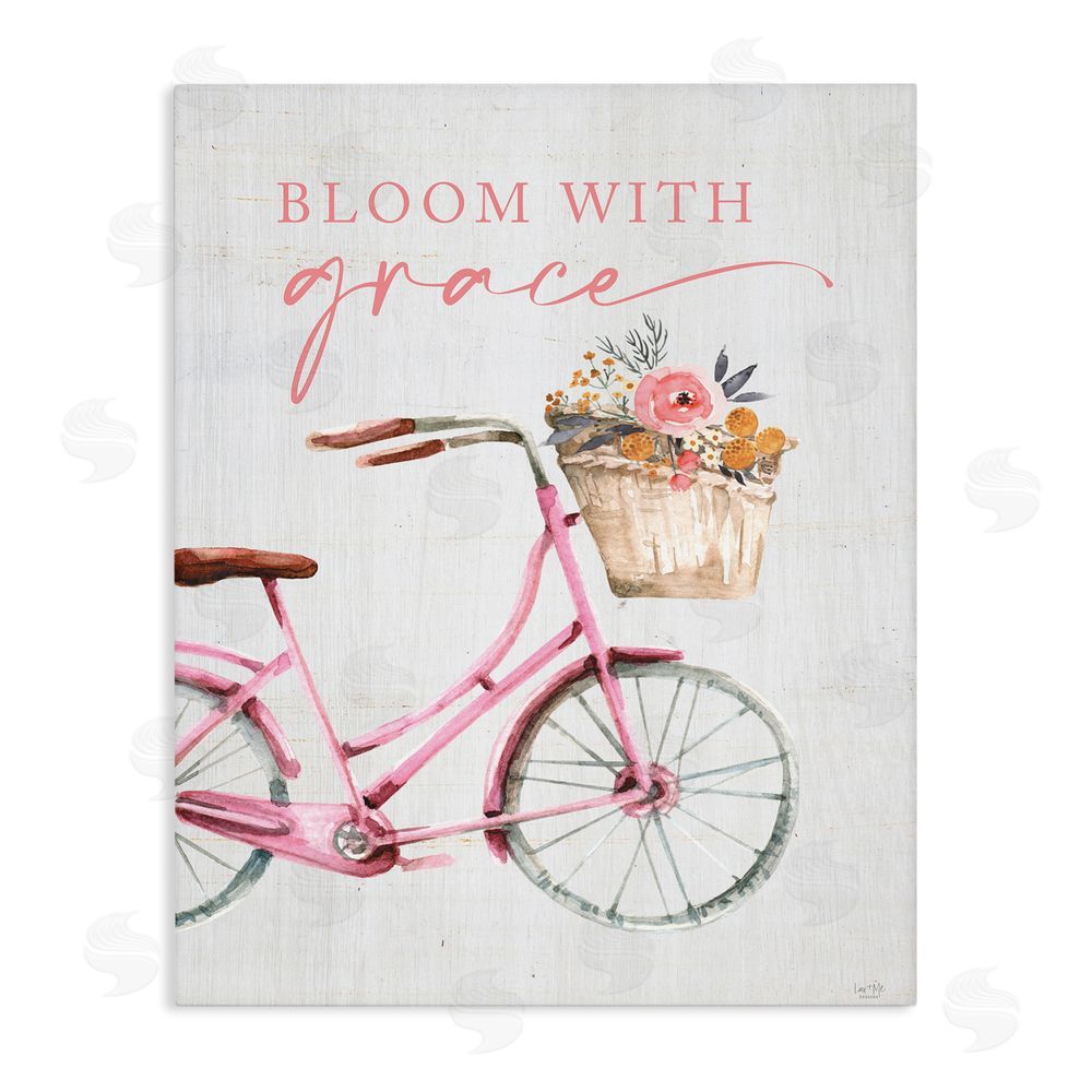 Lux + Me Designs Bloom With Grace Bicycle Stretched Canvas Wall Art