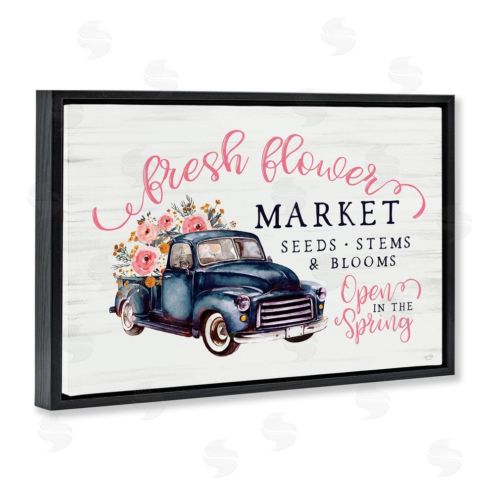 Lux + Me Designs Antique Spring Market Black Floating Frame Canvas Wall Art Print