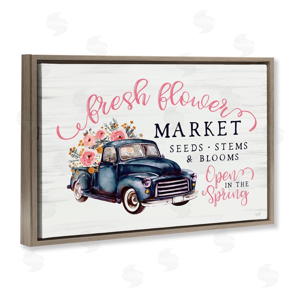 Lux + Me Designs Antique Spring Market Brown Floating Frame Canvas Wall Art Print