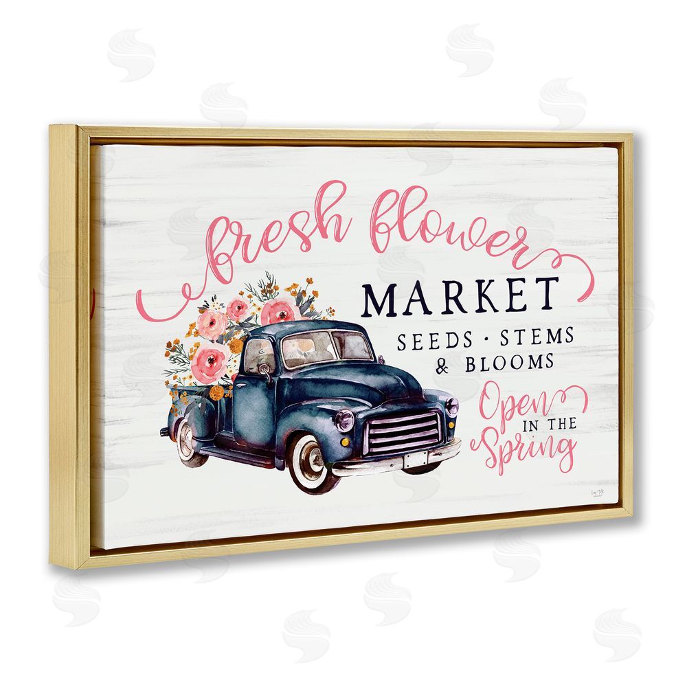 Lux + Me Designs Antique Spring Market Gold Floating Frame Canvas Wall Art Print