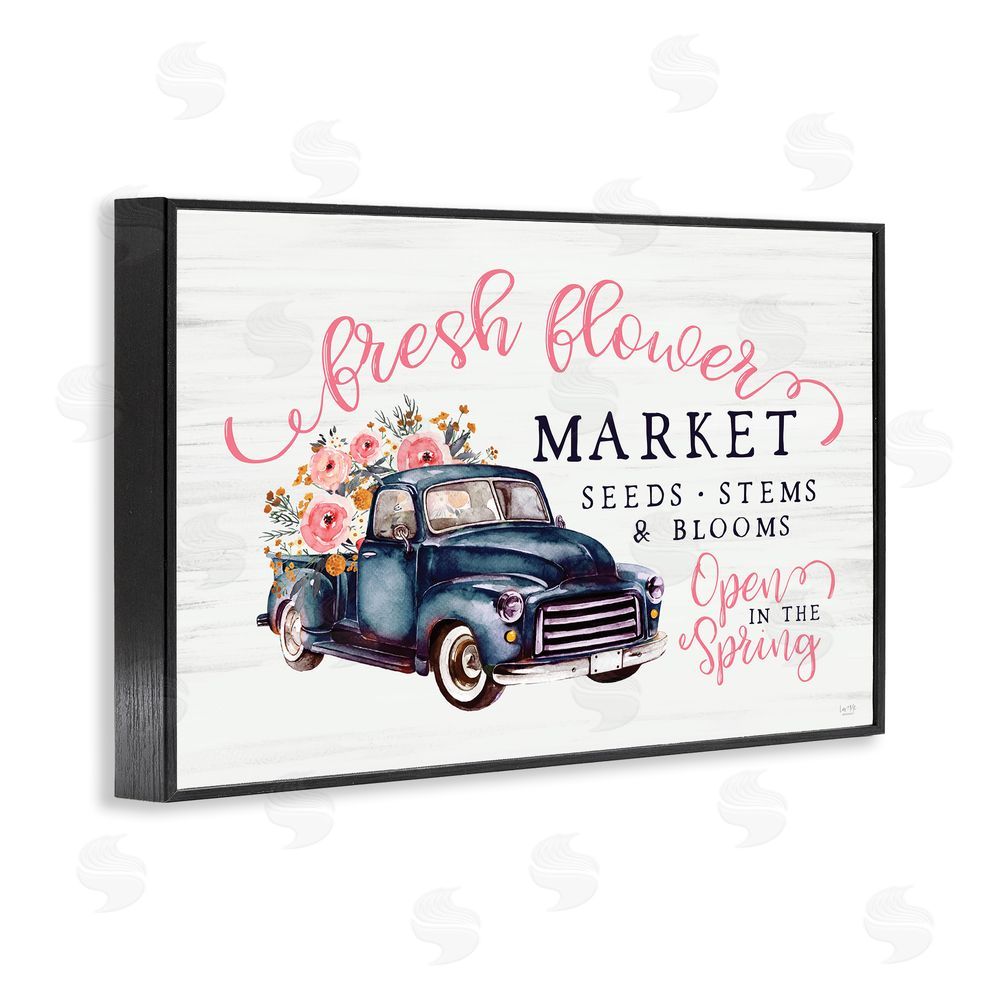 Lux + Me Designs Antique Spring Market Black Framed Giclee Wall Art Print