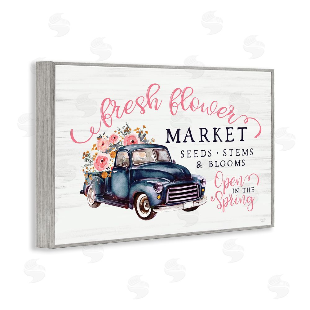 Lux + Me Designs Antique Spring Market Gray Framed Giclee Wall Art Print