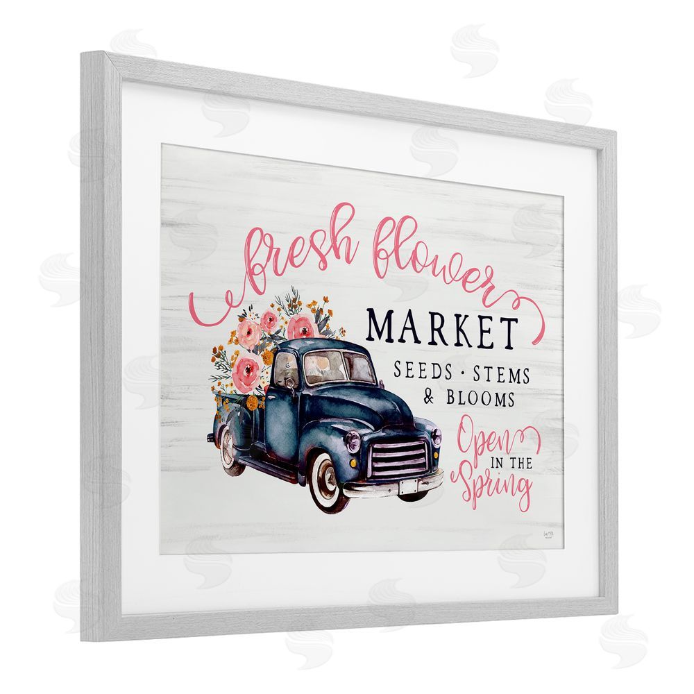Lux + Me Designs Antique Spring Market Gray Framed Print Under Glass Wall Art