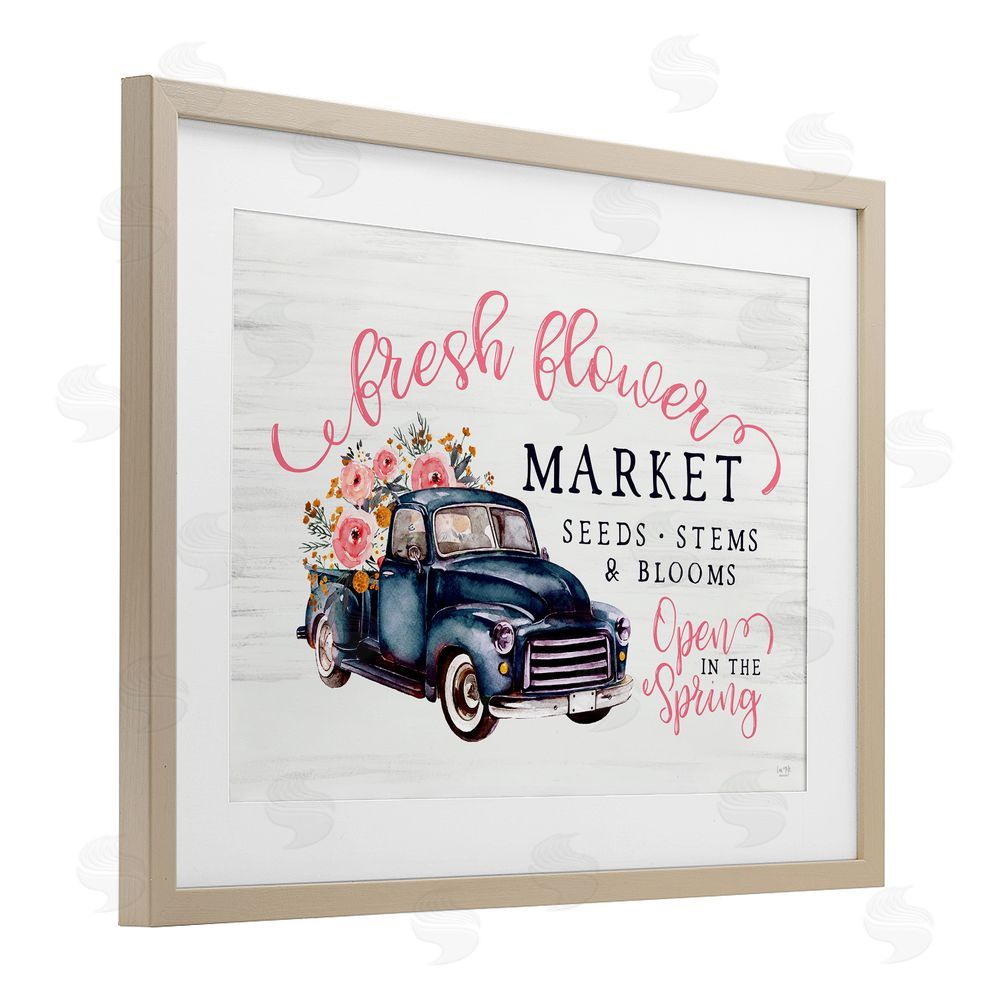 Lux + Me Designs Antique Spring Market Birch Framed Print Under Glass Wall Art