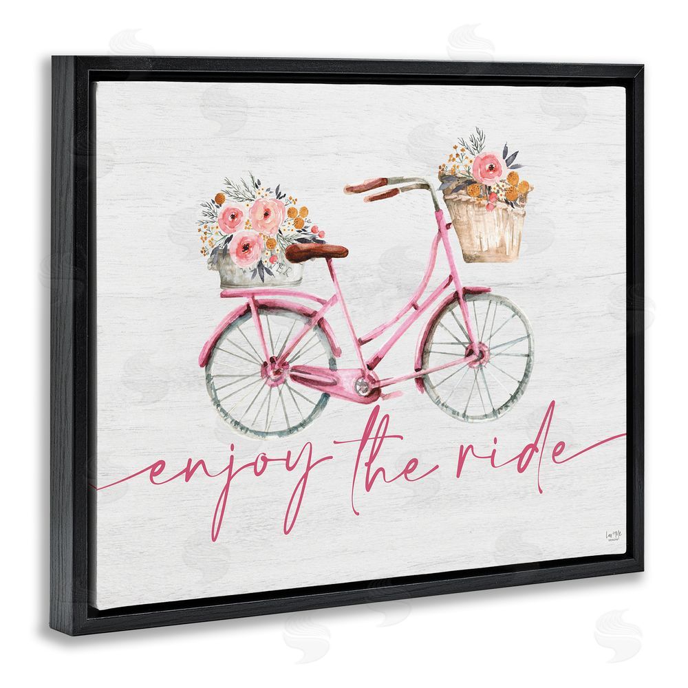 Lux + Me Designs Enjoy The Ride Bicycle Black Floating Frame Canvas Wall Art Print