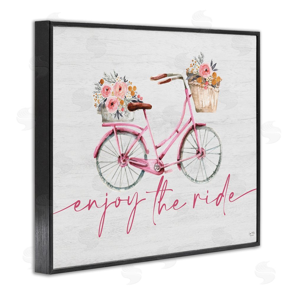 Lux + Me Designs Enjoy The Ride Bicycle Black Framed Giclee Wall Art Print