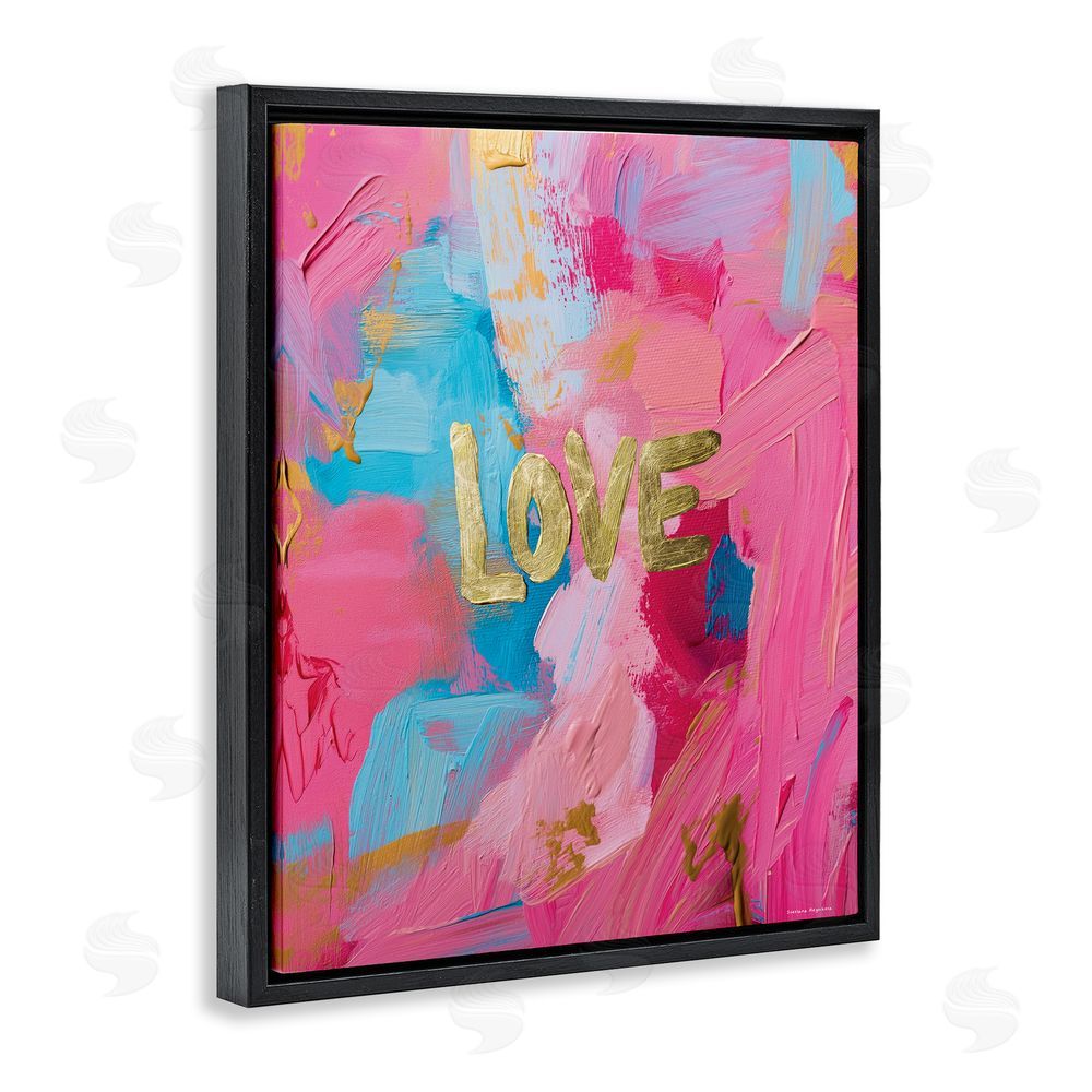 Svetlana Aleynikova Glam Love In Motion Black Floating Frame Canvas Wall Art Print