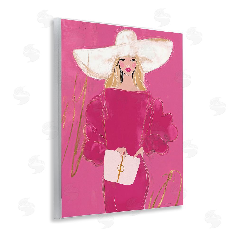 Svetlana Aleynikova Lady In Pink with Hat Wall Plaque Art Print