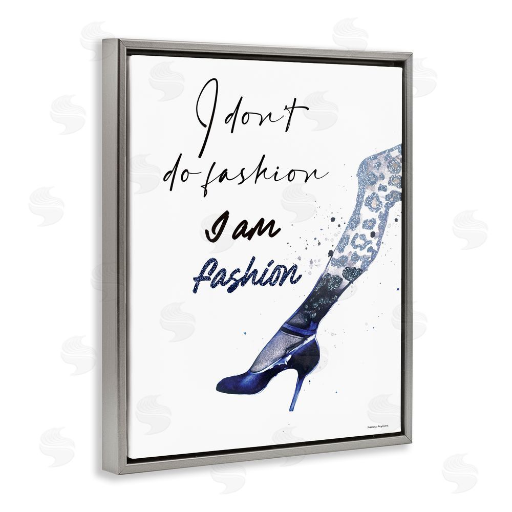 Svetlana Aleynikova Trendy I Am Fashion Gray Floating Frame Canvas Wall Art Print