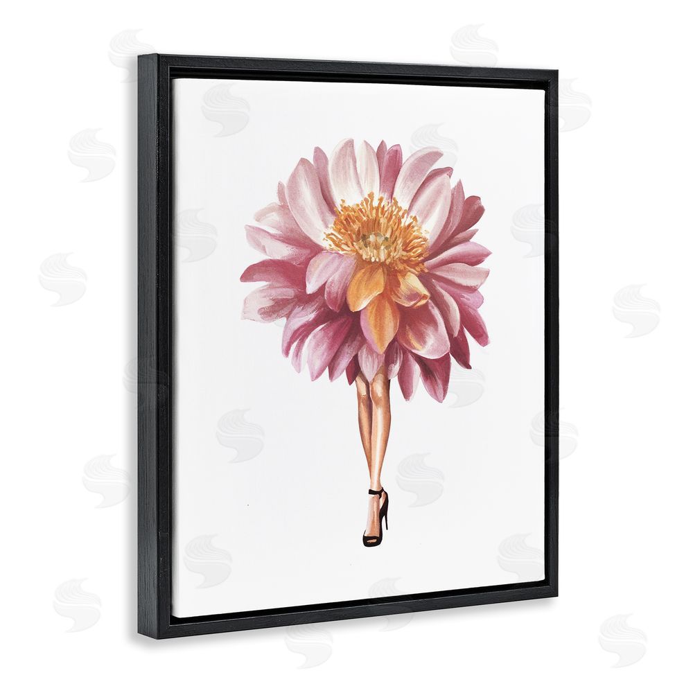 Svetlana Aleynikova Glam Floral Walkway Black Floating Frame Canvas Wall Art Print