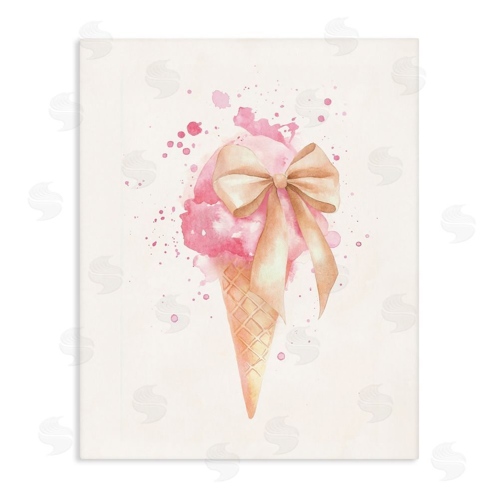 Svetlana Aleynikova Icy Charm Ice Cream Cone Stretched Canvas Wall Art Print