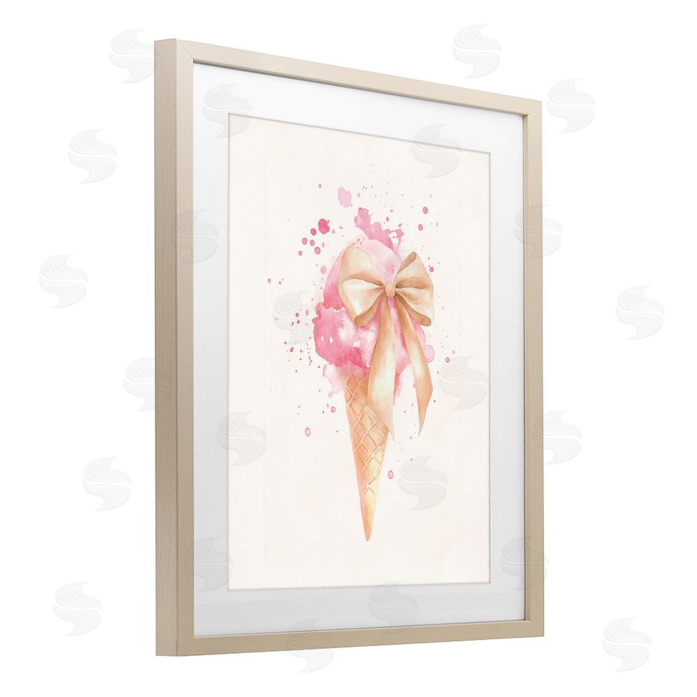 Svetlana Aleynikova Icy Charm Ice Cream Cone Birch Framed Print Under Glass Wall Art