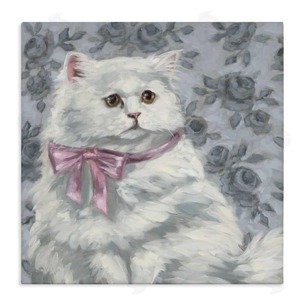 Sara G. Designs Coquette Kitty Portrait Stretched Canvas Wall Art