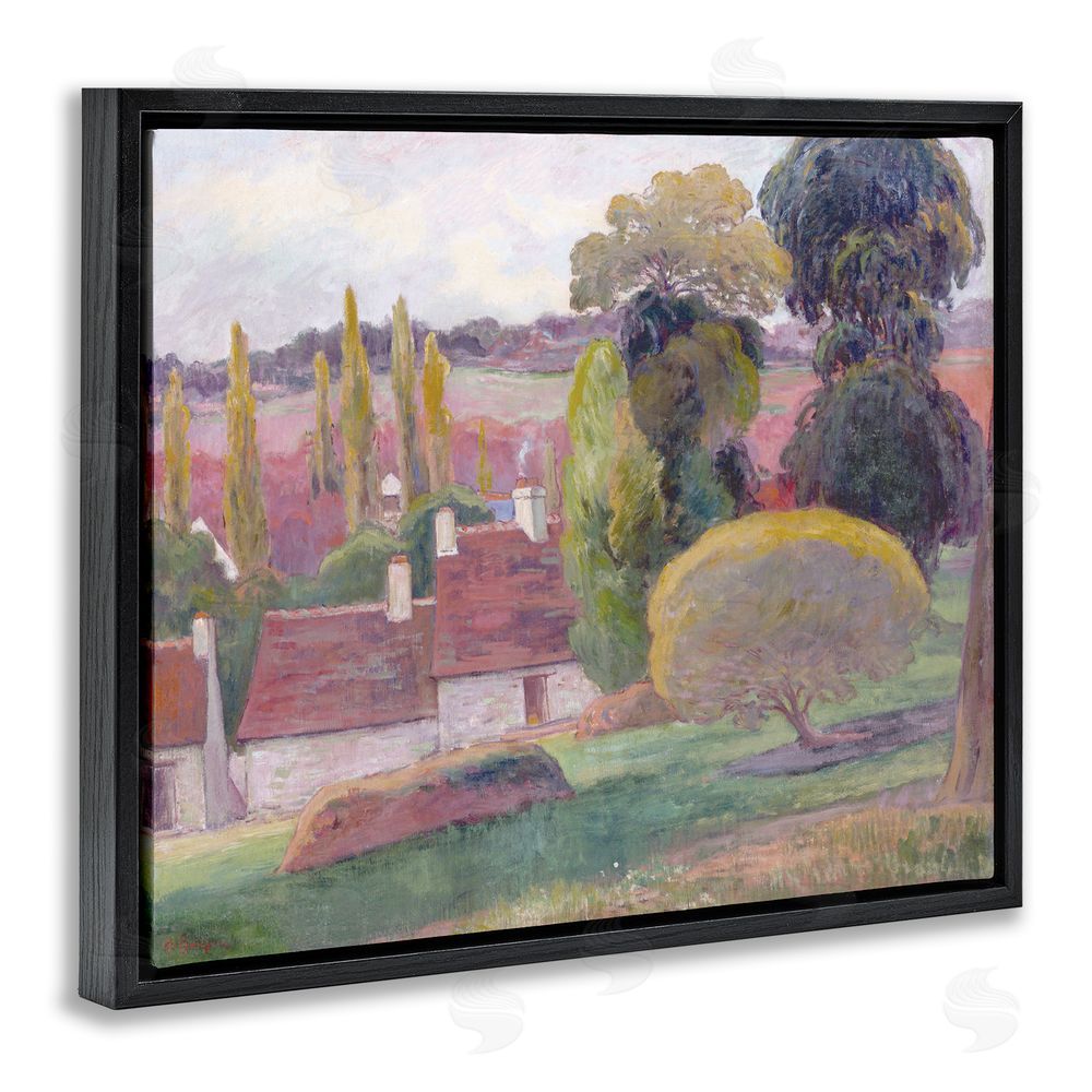 Stellar Design Studio A Farm In Brittany Gauguin Black Floating Frame Canvas Wall Art Print