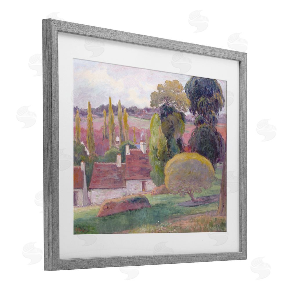 Stellar Design Studio A Farm In Brittany Gauguin Gray Framed Print Under Glass Wall Art