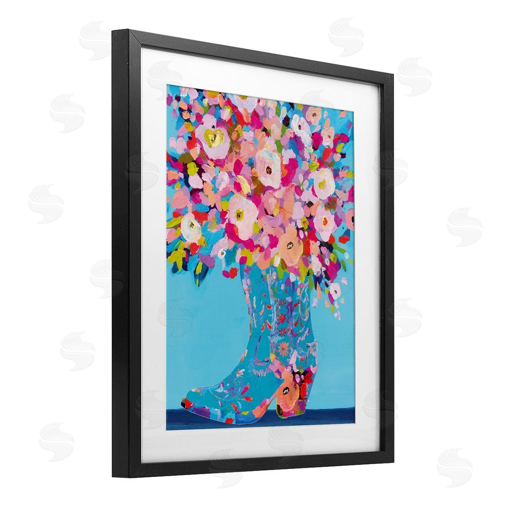 Kamdon Kreations Cowgirl Dabs of Color Black Framed Print Under Glass Wall Art