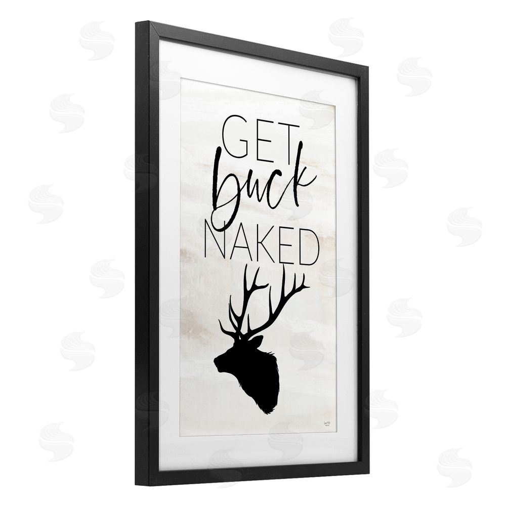 Lux + Me Designs Get Buck Naked Black Framed Print Under Glass Wall Art