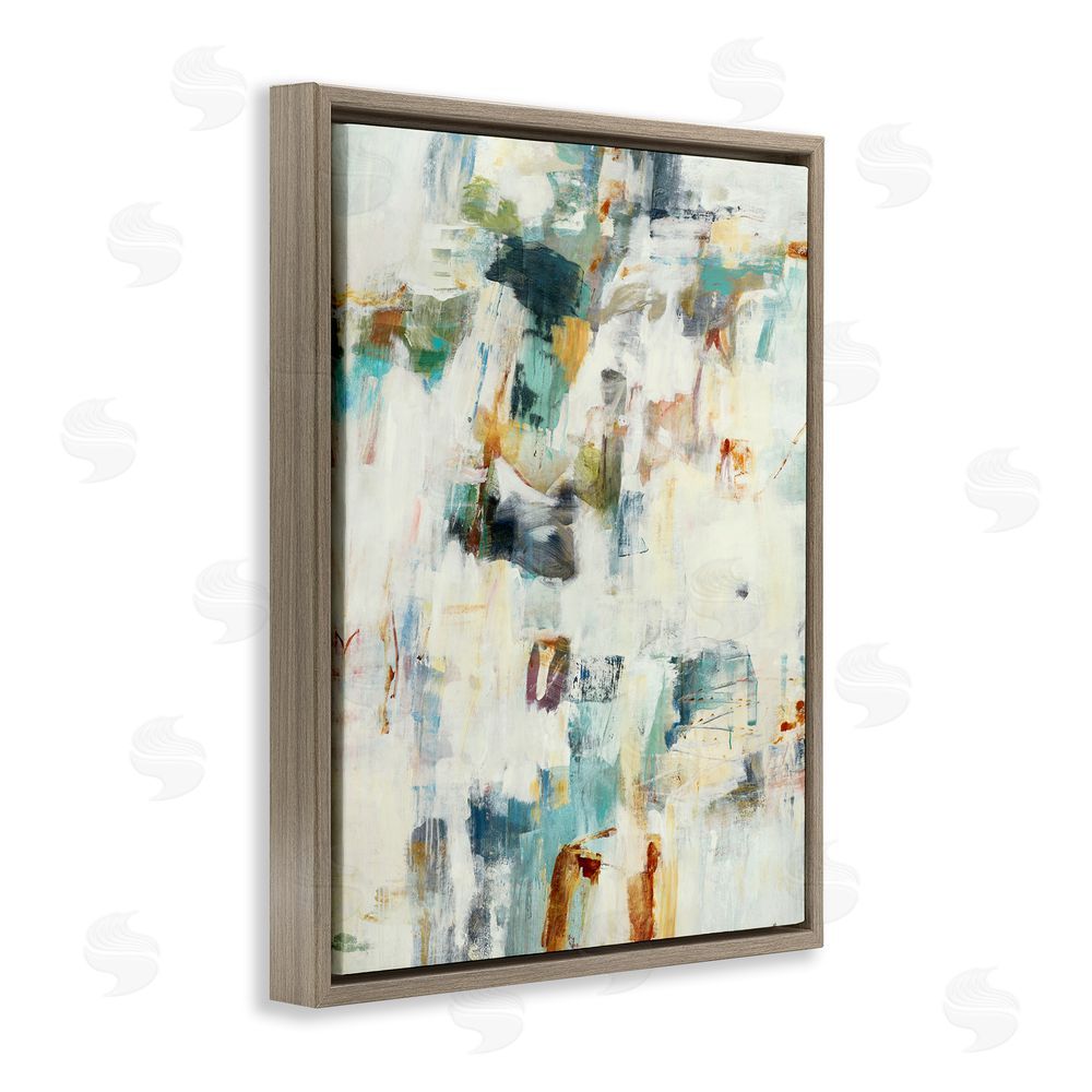 Lisa Ridgers Expressive Chaos Layers Brown Floating Frame Canvas Wall Art
